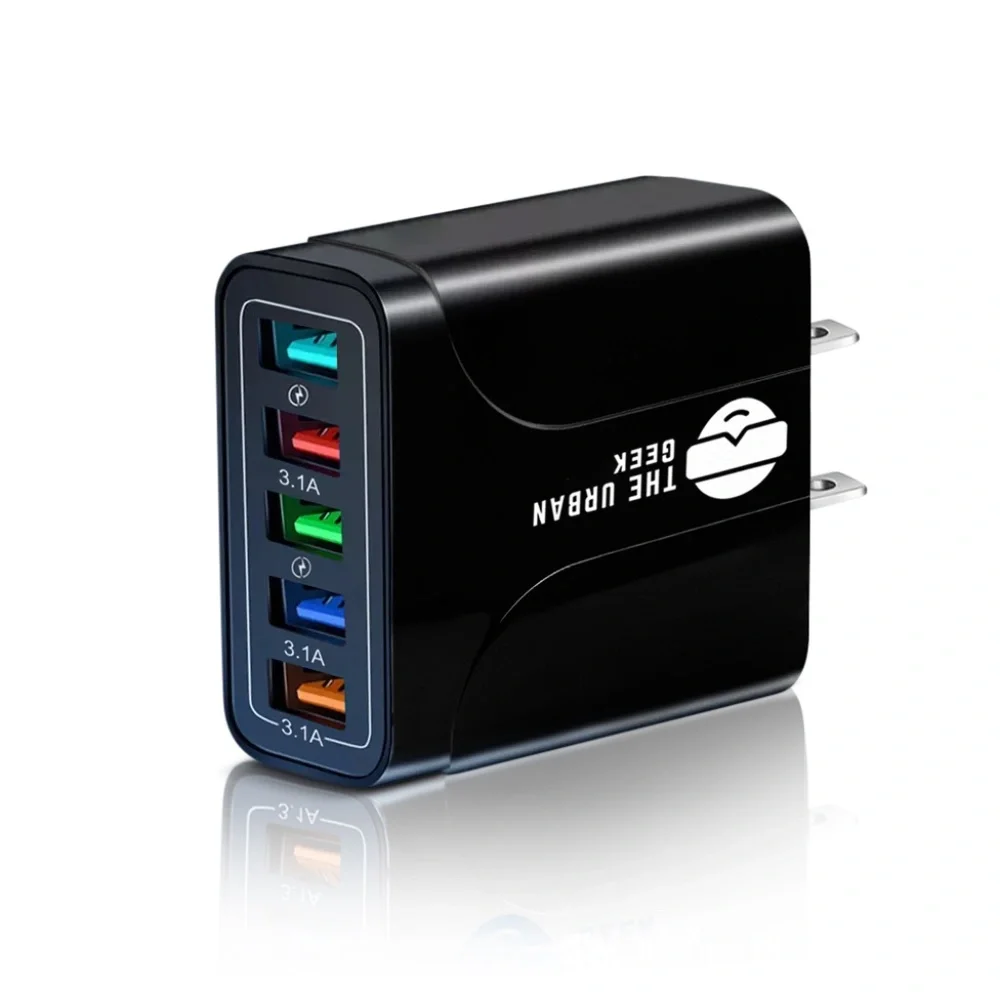 48 Watt 4-Port USB 3.0 Fast Charging Adapter Compatible with Apple, Android, Etc